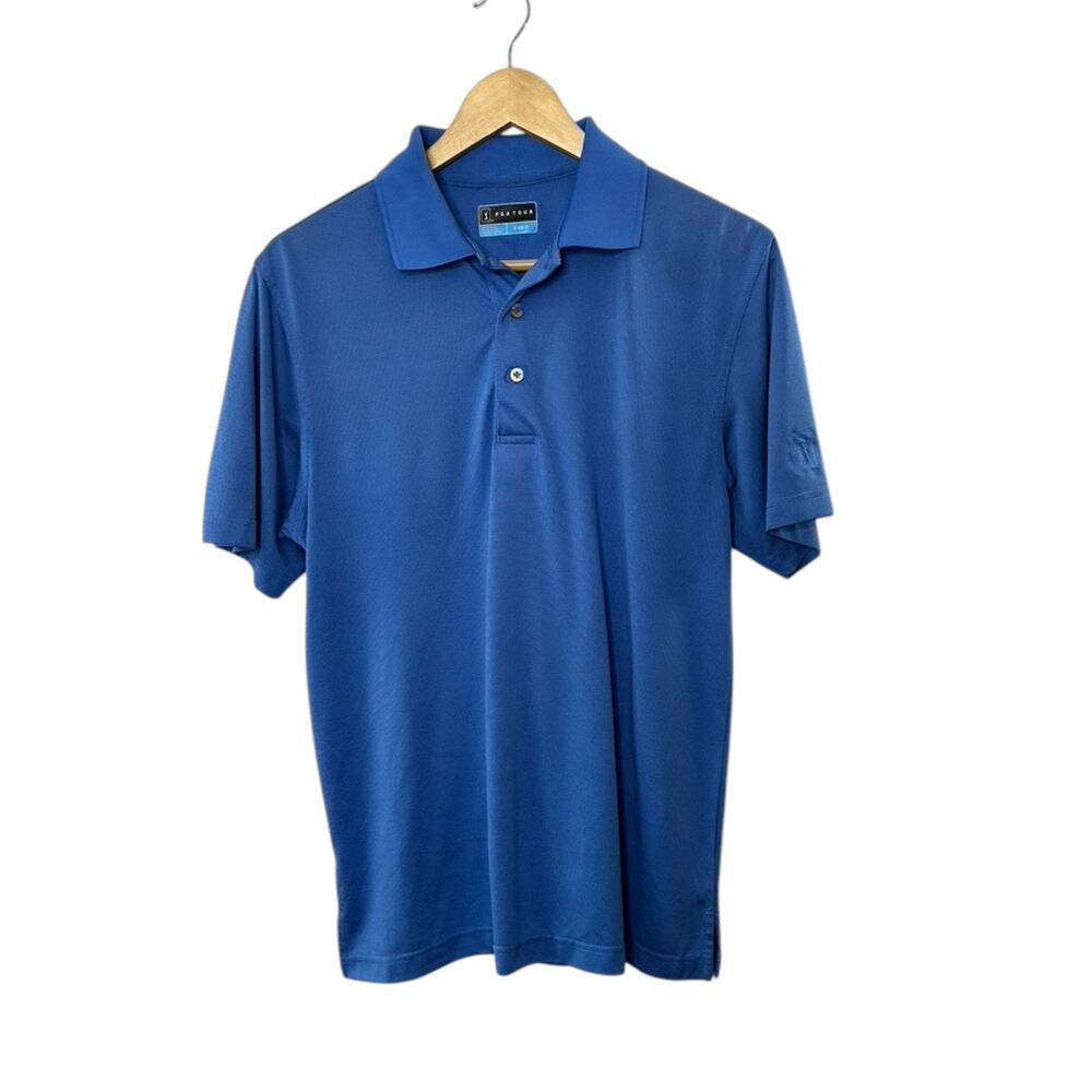 PGA Tour Blue Short Sleeve Polo Shirt Men's Size Small